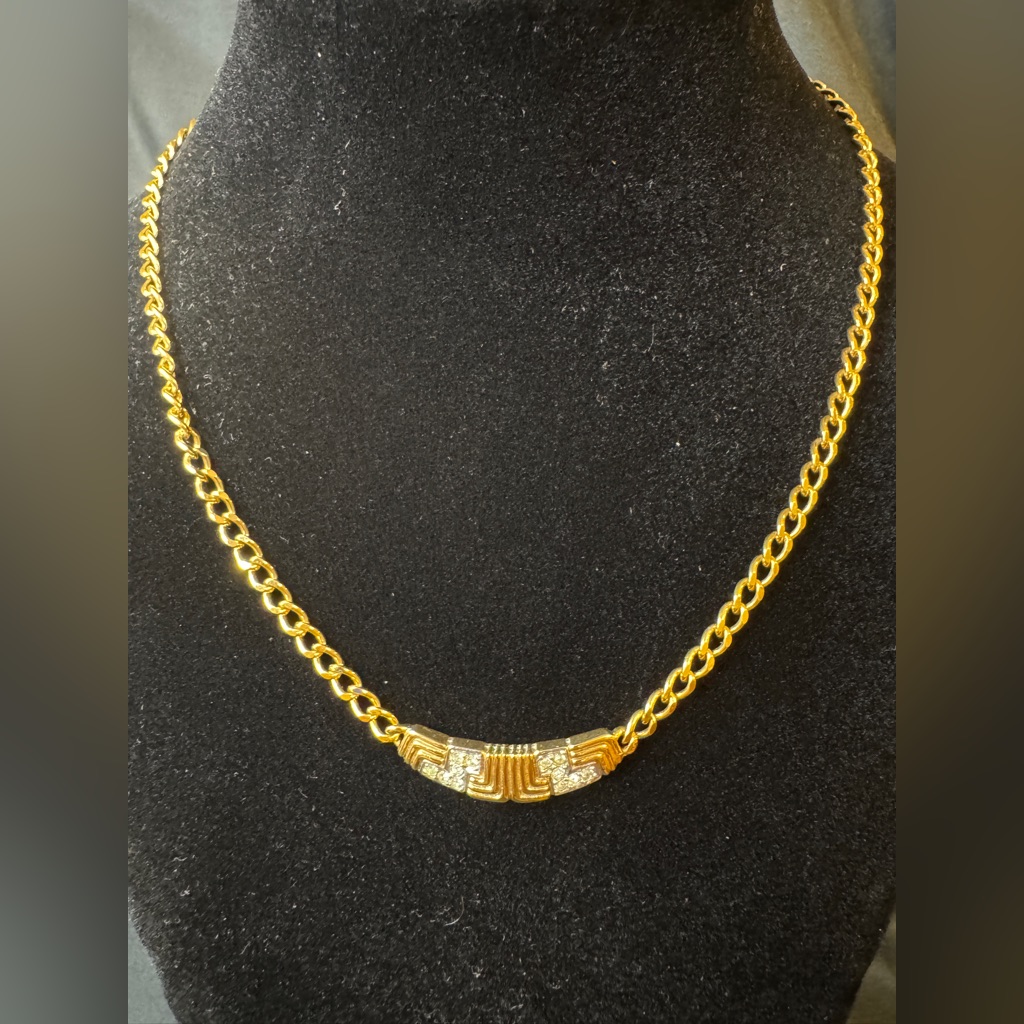 Lanvin Germany Statement Gold Tone Rhinestone Necklace 325$